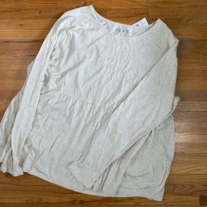 LOFT light weight cream long sleeve tshirt